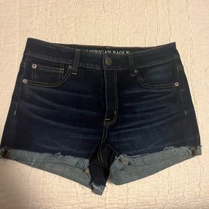 American eagle hi-rise shortie jean shorts